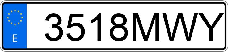 Numer rejestracyjny 3518MWY posiada HYUNDAI TUCSON
