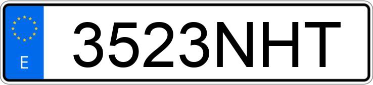 Numer rejestracyjny 3523NHT posiada MG ZS