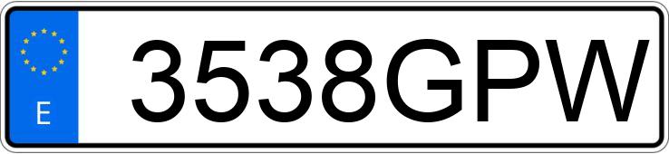 Numer rejestracyjny 3538GPW posiada SEAT IBIZA