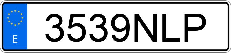 Реєстраційний номер 3539NLP має CHEVROLET-GM CORVETTE