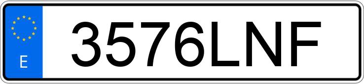 Numer rejestracyjny 3576LNF posiada VOLKSWAGEN GOLF