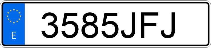 Numer rejestracyjny 3585JFJ posiada VOLKSWAGEN GOLF