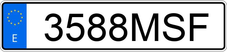 Numer rejestracyjny 3588MSF posiada AUDI A3 SPORTBACK