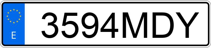 Numer rejestracyjny 3594MDY posiada FORD MUSTANG