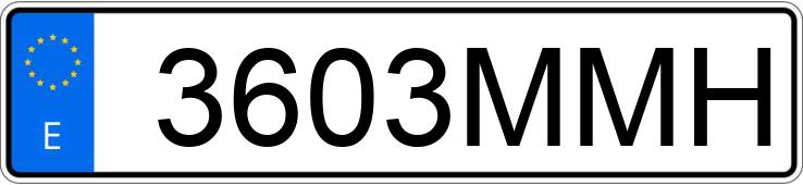 Numer rejestracyjny 3603MMH posiada VOLKSWAGEN GOLF