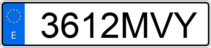 Numer rejestracyjny 3612MVY posiada SUZUKI SWACE