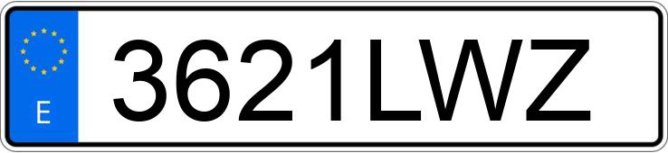 Numer rejestracyjny 3621LWZ posiada VOLKSWAGEN GOLF