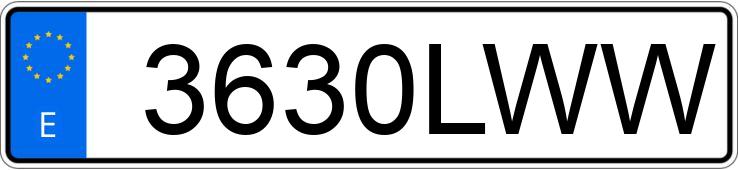 Numer rejestracyjny 3630LWW posiada  