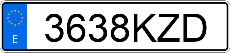 Numer rejestracyjny 3638KZD posiada PEUGEOT 3008