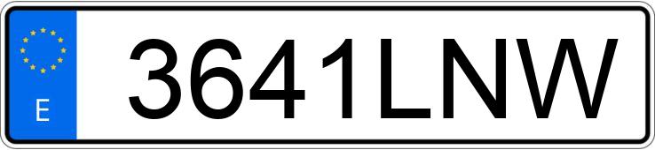 Numer rejestracyjny 3641LNW posiada VOLKSWAGEN GOLF