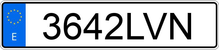 Numer rejestracyjny 3642LVN posiada VOLKSWAGEN GOLF