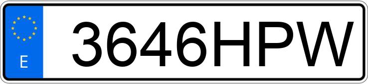 Numer rejestracyjny 3646HPW posiada TOYOTA PRIUS