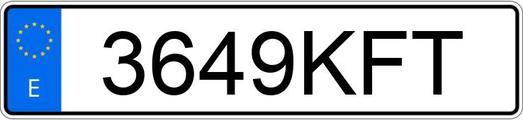 Numer rejestracyjny 3649KFT posiada FORD TRANSIT