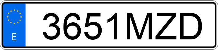 Numer rejestracyjny 3651MZD posiada VOLKSWAGEN GOLF