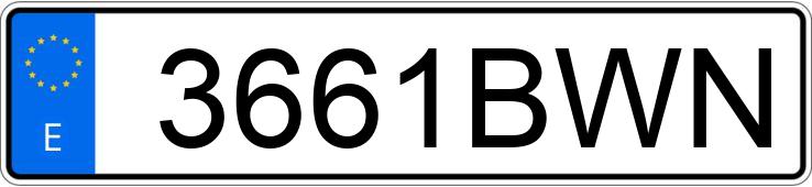 Numer rejestracyjny 3661BWN posiada VOLKSWAGEN GOLF