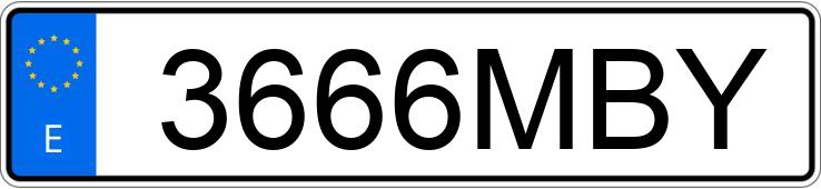 Numer rejestracyjny 3666MBY posiada VOLKSWAGEN GOLF