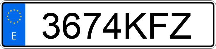 Numer rejestracyjny 3674KFZ posiada NISSAN QASHQAI