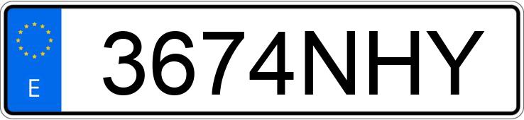 Numer rejestracyjny 3674NHY posiada VOLKSWAGEN SHARAN