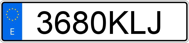 Numer rejestracyjny 3680KLJ posiada TOYOTA PRIUS Numer rejestracyjny 3680KLJ posiada TOYOTA PRIUS