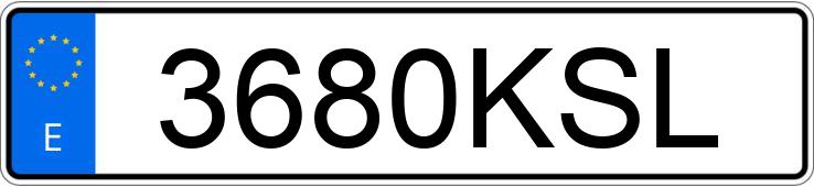 Numer rejestracyjny 3680KSL posiada SEAT IBIZA