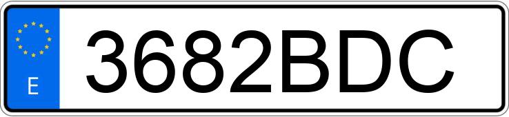 Numer rejestracyjny 3682BDC posiada PEUGEOT 106