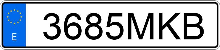 The registration number 3685MKB has VOLKSWAGEN ID.4 The registration number 3685MKB has VOLKSWAGEN ID.4