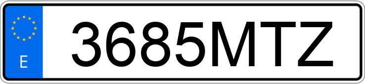 Numer rejestracyjny 3685MTZ posiada AUDI A3 SPORTBACK
