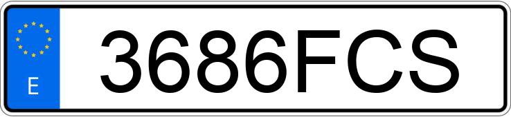 Numer rejestracyjny 3686FCS posiada PEUGEOT 206