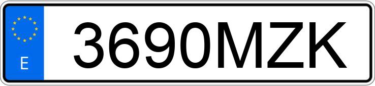 Numer rejestracyjny 3690MZK posiada SUBARU IMPREZA