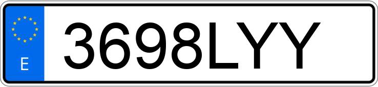 Numer rejestracyjny 3698LYY posiada VOLKSWAGEN GOLF