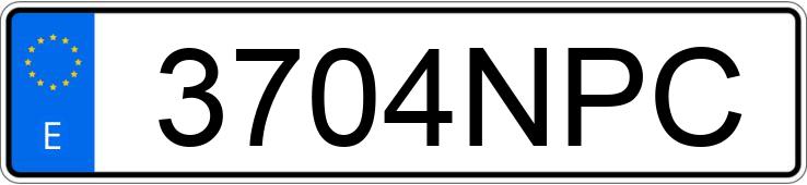 Il numero di registrazione 3704NPC ha LAMBORGHINI HURACAN