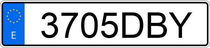 Numer rejestracyjny 3705DBY posiada AUDI A3 SPORTBACK