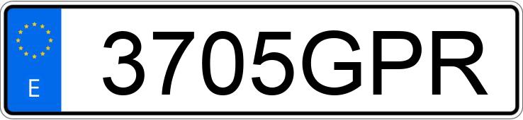 Numer rejestracyjny 3705GPR posiada VOLKSWAGEN GOLF