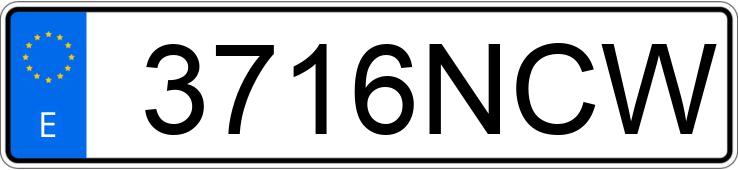 Numer rejestracyjny 3716NCW posiada PEUGEOT EXPERT