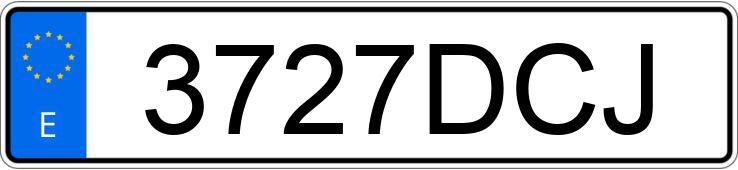 Numer rejestracyjny 3727DCJ posiada FORD SIERRA