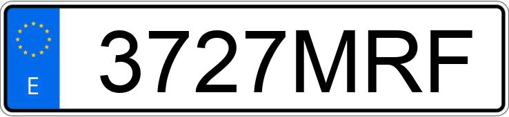 Numer rejestracyjny 3727MRF posiada TOYOTA COROLLA