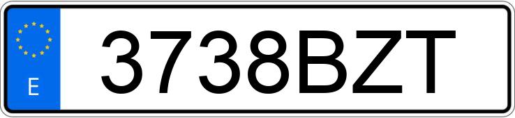 Numer rejestracyjny 3738BZT posiada SEAT IBIZA