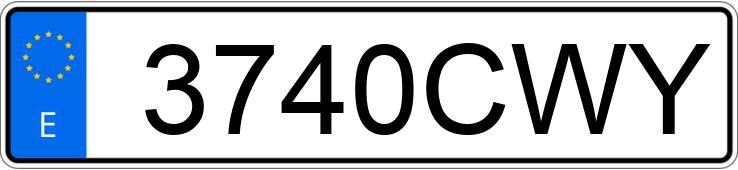 Numer rejestracyjny 3740CWY posiada RENAULT MASTER