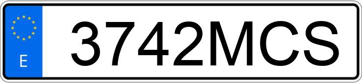 Numer rejestracyjny 3742MCS posiada DS DS4