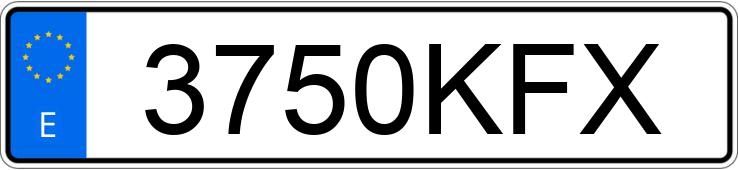 Numer rejestracyjny 3750KFX posiada TRS ONE