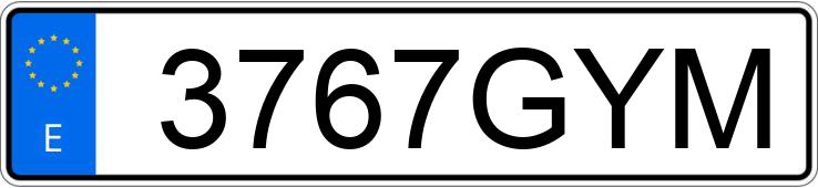 Numer rejestracyjny 3767GYM posiada PEUGEOT 206 +