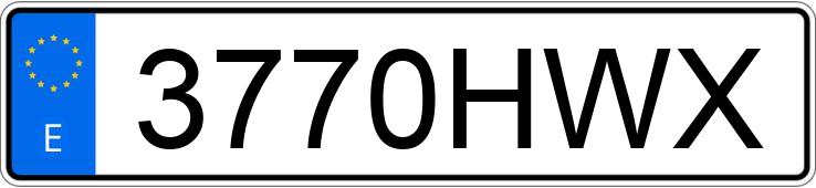 Numer rejestracyjny 3770HWX posiada SEAT IBIZA