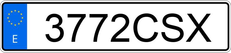 Numer rejestracyjny 3772CSX posiada VOLKSWAGEN GOLF