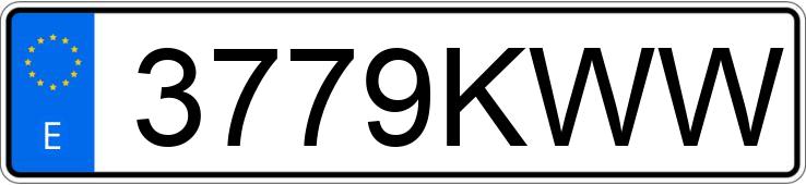 Numer rejestracyjny 3779KWW posiada BETA RR