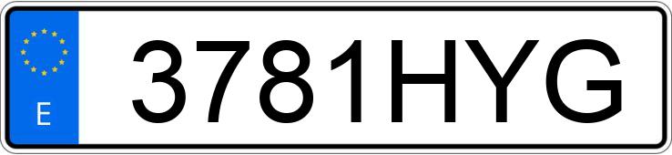 Numer rejestracyjny 3781HYG posiada FIAT PUNTO