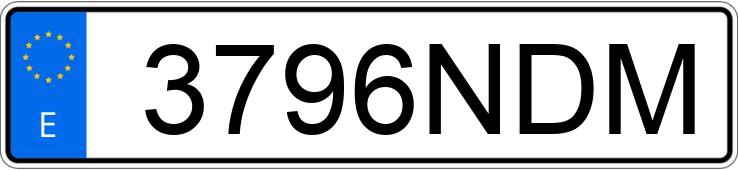 Numer rejestracyjny 3796NDM posiada AUDI A3