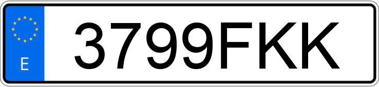 Numer rejestracyjny 3799FKK posiada FIAT PUNTO