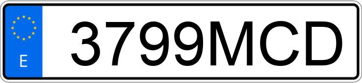 Numer rejestracyjny 3799MCD posiada DACIA LODGY