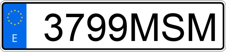 Numer rejestracyjny 3799MSM posiada SKODA KAROQ