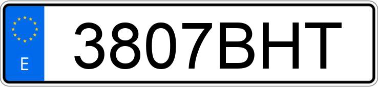 Numer rejestracyjny 3807BHT posiada FIAT PUNTO